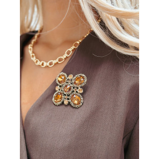 Broche Clarkia - Chocolat