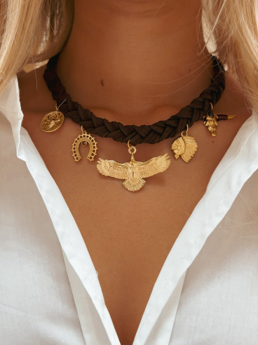 Collier Camogli - Chocolat/Doré