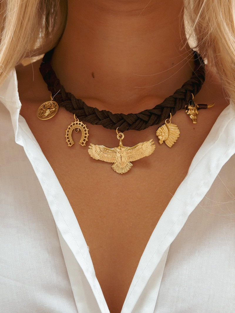 Collier Camogli - Chocolat/Doré