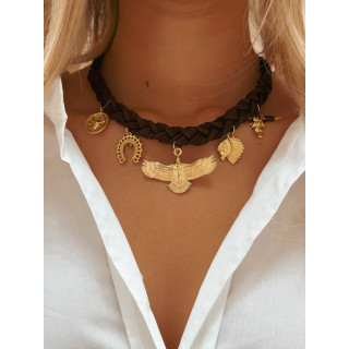 Collier Camogli - Chocolat/Doré