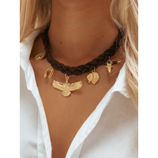 Collier Camogli - Chocolat/Doré