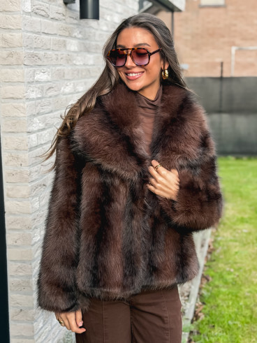 Veste fausse fourrure Méline - Chocolat