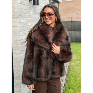 Veste fausse fourrure Méline - Chocolat