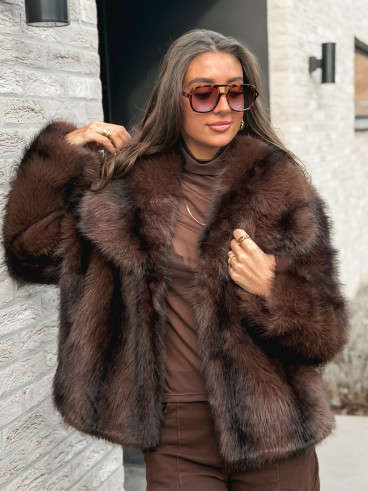 Veste fausse fourrure Méline - Chocolat