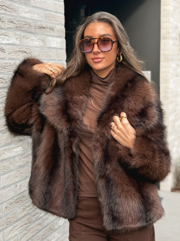Veste fausse fourrure Méline - Chocolat