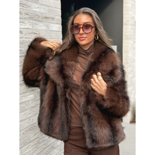 Veste fausse fourrure Méline - Chocolat