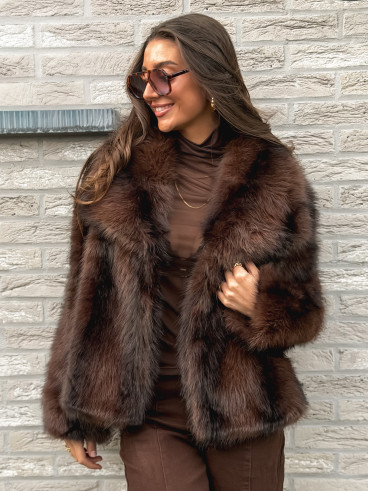 Veste fausse fourrure Méline - Chocolat