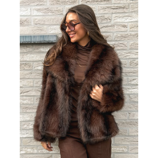 Veste fausse fourrure Méline - Chocolat