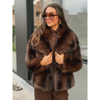 Veste fausse fourrure Méline - Chocolat