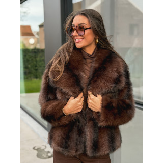 Veste fausse fourrure Méline - Chocolat