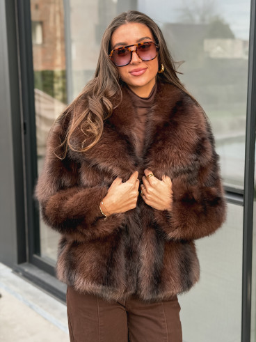 Veste fausse fourrure Méline - Chocolat
