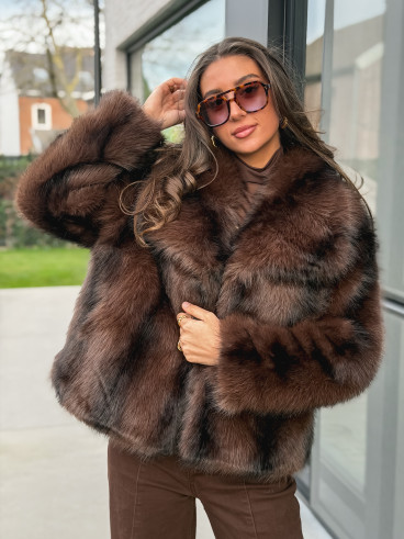 Veste fausse fourrure Méline - Chocolat