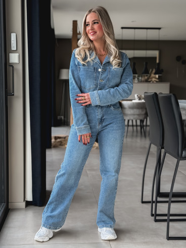 Combinaison pantalon en jeans Ineya - Bleu