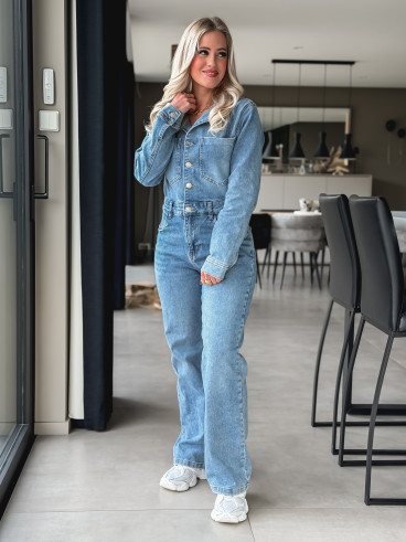 Combinaison pantalon en jeans Ineya - Bleu Combinaison pantalon en jeans Ineya - Bleu