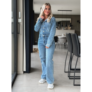 Combinaison pantalon en jeans Ineya - Bleu