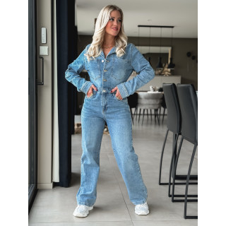 Combinaison pantalon en jeans Ineya - Bleu