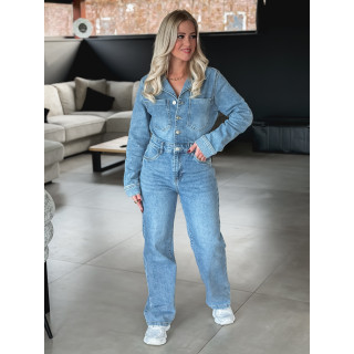 Combinaison pantalon en jeans Ineya - Bleu