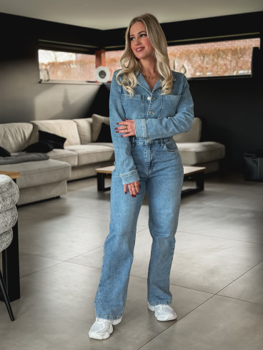 Combinaison pantalon en jeans Ineya - Bleu Combinaison pantalon en jeans Ineya - Bleu