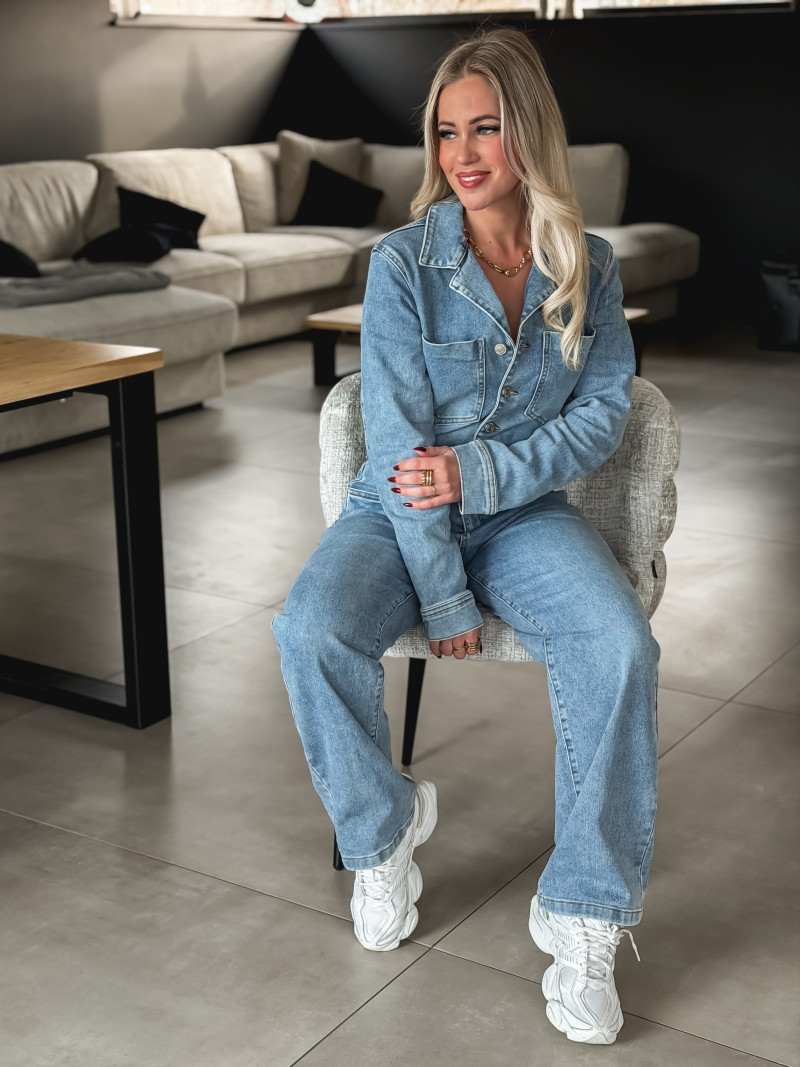 Combinaison pantalon en jeans Ineya - Bleu Combinaison pantalon en jeans Ineya - Bleu