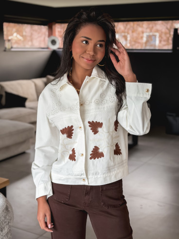 Chemise Lyssana - Blanc/Camel