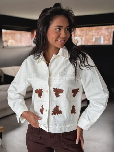 Chemise Lyssana - Blanc/Camel