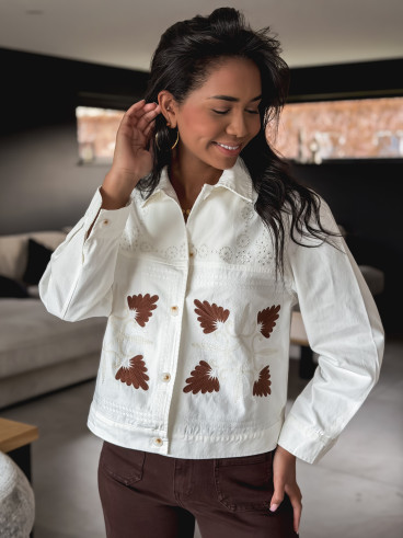 Chemise Lyssana - Blanc/Camel