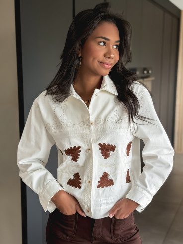 Chemise Lyssana - Blanc/Camel