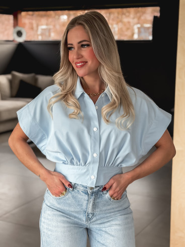 Crop blouse Idalya - Bleu ciel
