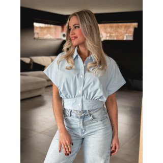 Crop blouse Idalya - Bleu ciel