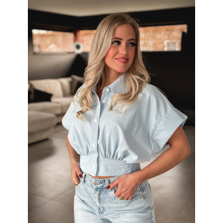Crop blouse Idalya - Bleu ciel