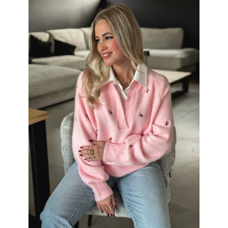 Pull à fleurs Rosaliana - Rose