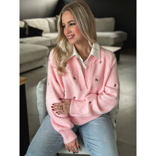 Pull à fleurs Rosaliana - Rose