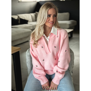 Pull à fleurs Rosaliana - Rose