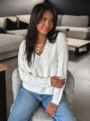 Pull fin Lauralyn - Ecru