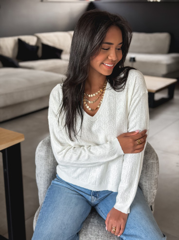 Pull fin Lauralyn - Ecru