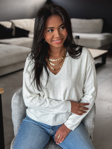 Pull fin Lauralyn - Ecru