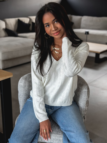 Pull fin Lauralyn - Ecru