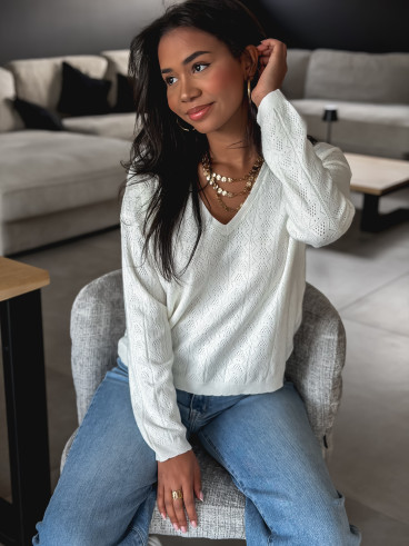 Pull fin Lauralyn - Ecru