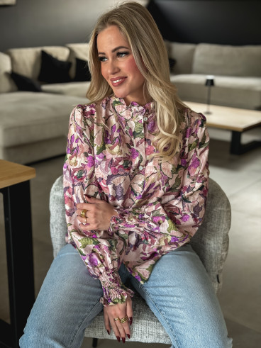 Chemise à motifs Norine - Violet