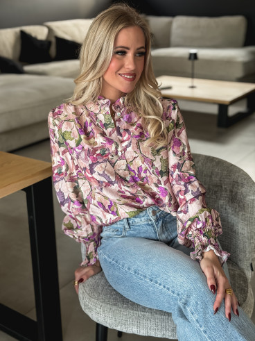 Chemise à motifs Norine - Violet