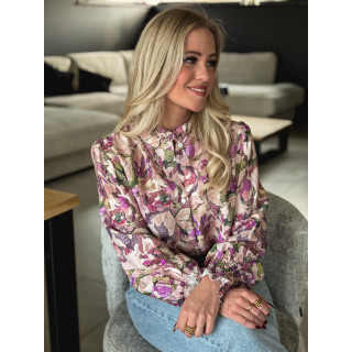 Chemise à motifs Norine - Violet