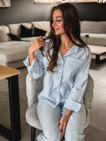 Chemise lignée Emina - Bleu