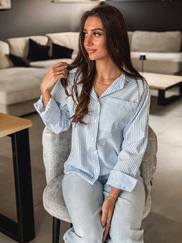 Chemise lignée Emina - Bleu