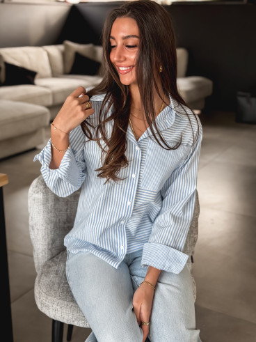 Chemise lignée Emina - Bleu