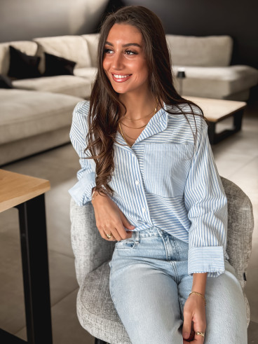 Chemise lignée Emina - Bleu