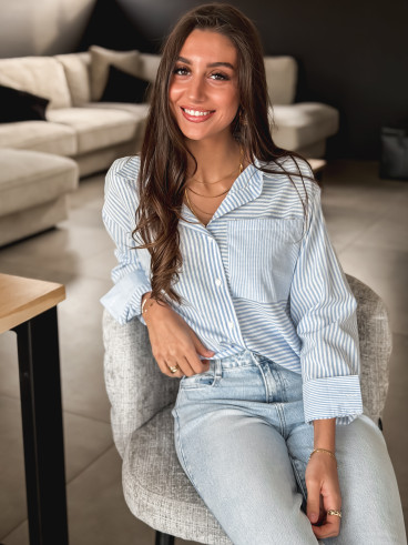 Chemise lignée Emina - Bleu