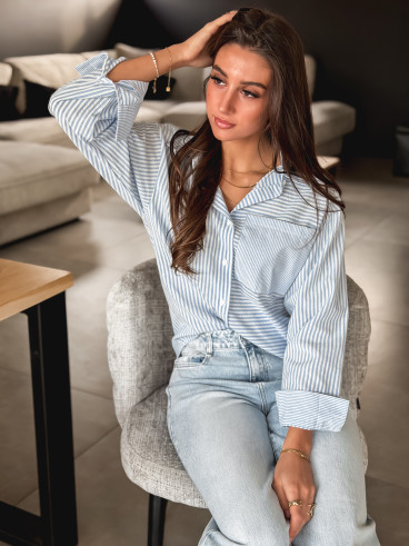 Chemise lignée Emina - Bleu