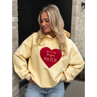 Pull à capuche "Perfect match" - Jaune