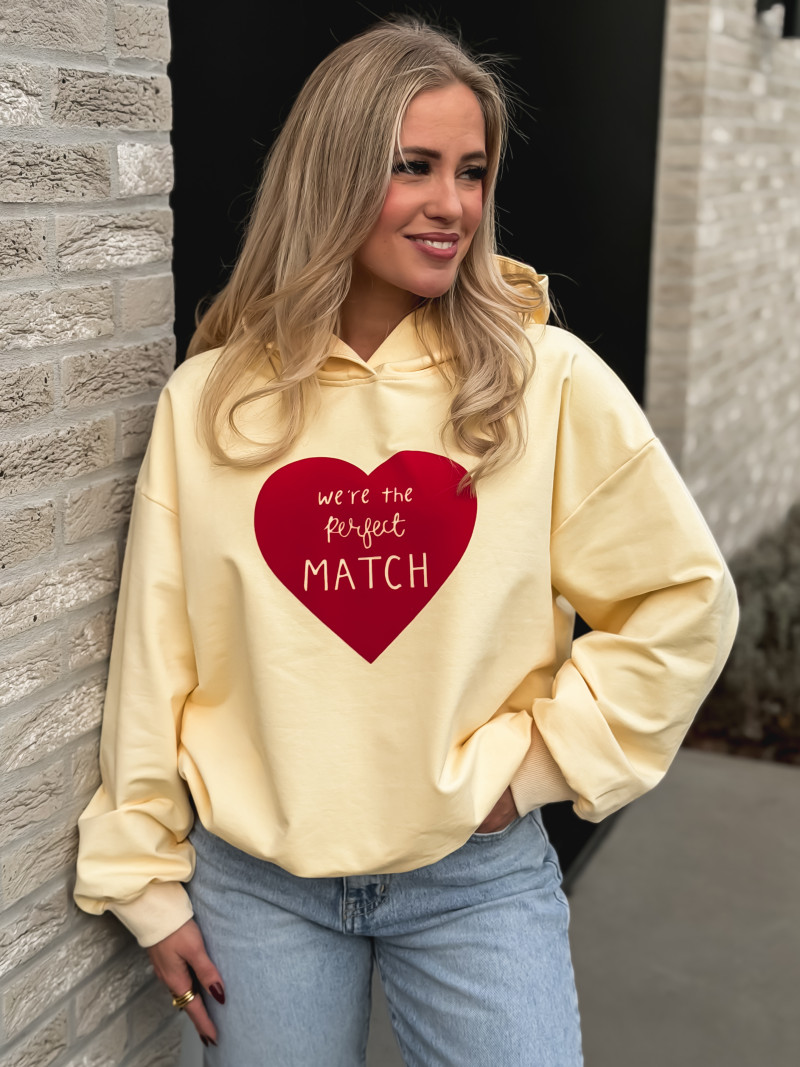 Pull à capuche "Perfect match" - Jaune