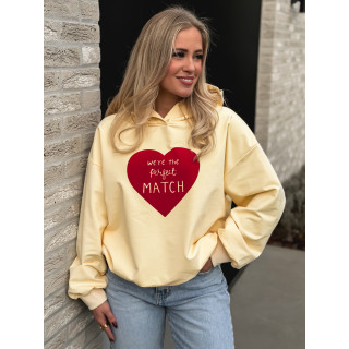 Pull à capuche "Perfect match" - Jaune